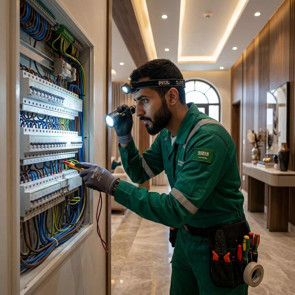 فني خدمات كهربائية معتمد في الرياض من بيت سعودي